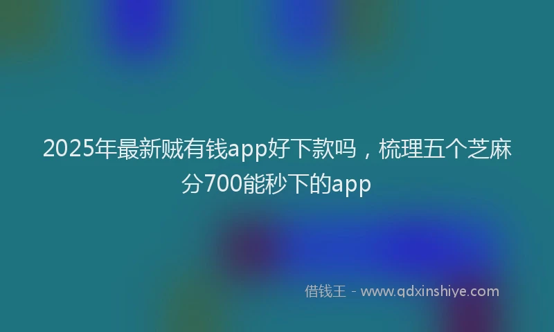 2025年最新贼有钱app好下款吗，梳理五个芝麻分700能秒下的app