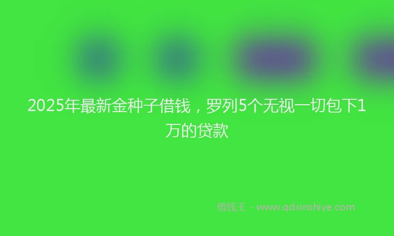 2025年最新金种子借钱，罗列5个无视一切包下1万的贷款