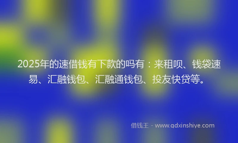 2025年的速借钱有下款的吗有：来租呗、钱袋速易、汇融钱包、汇融通钱包、投友快贷等。