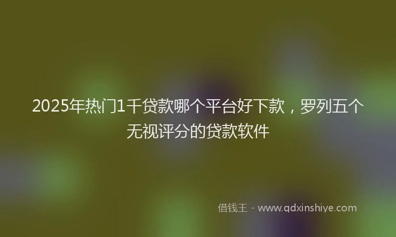 2025年热门1千贷款哪个平台好下款，罗列五个无视评分的贷款软件