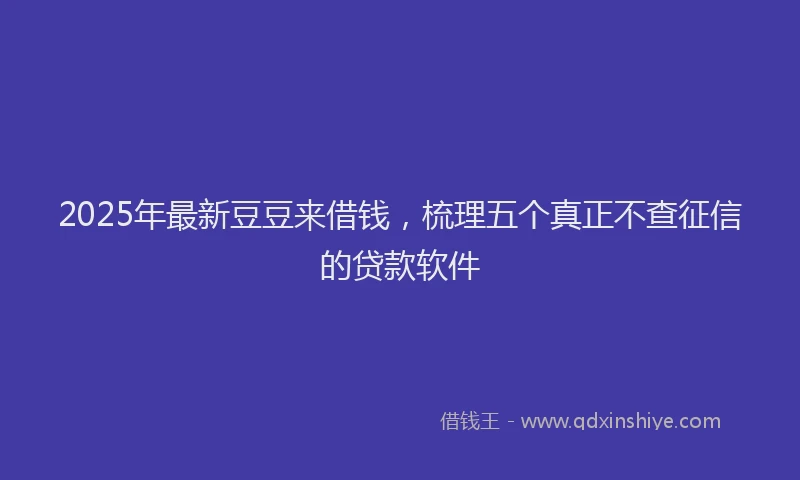 2025年最新豆豆来借钱，梳理五个真正不查征信的贷款软件