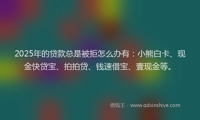 2025年的贷款总是被拒怎么办有：小熊白卡、现金快贷宝、拍拍贷、钱速借宝、壹现金等。