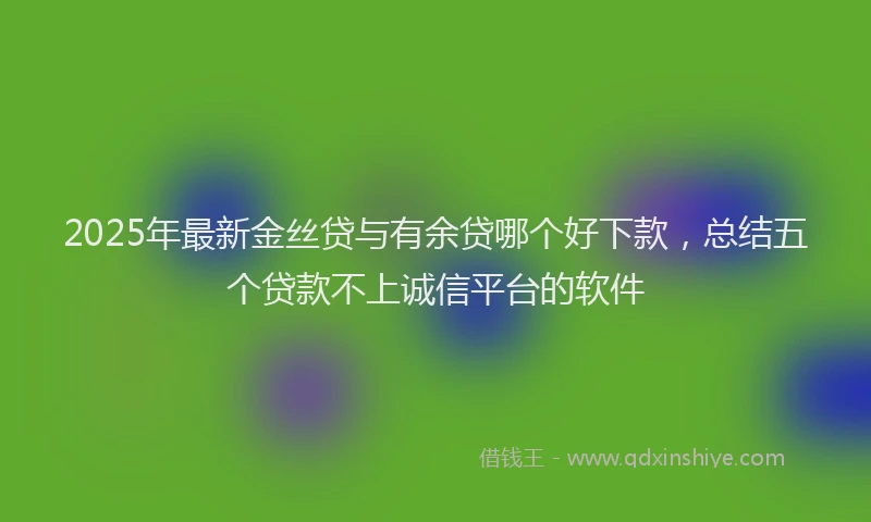 2025年最新金丝贷与有余贷哪个好下款，总结五个贷款不上诚信平台的软件