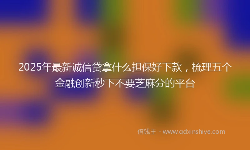 2025年最新诚信贷拿什么担保好下款，梳理五个金融创新秒下不要芝麻分的平台