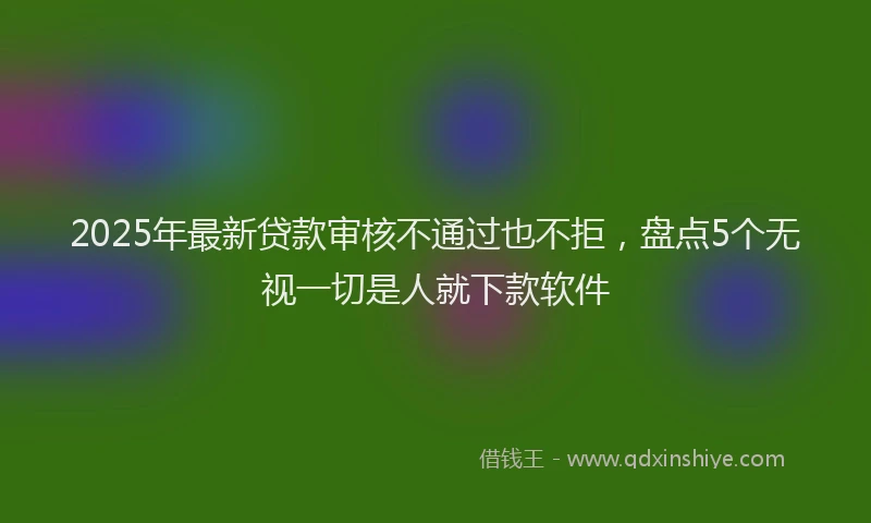 2025年最新贷款审核不通过也不拒，盘点5个无视一切是人就下款软件