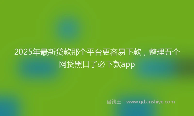 2025年最新贷款那个平台更容易下款，整理五个网贷黑口子必下款app