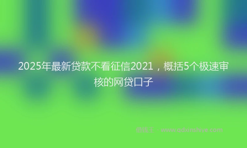 2025年最新贷款不看征信2021，概括5个极速审核的网贷口子