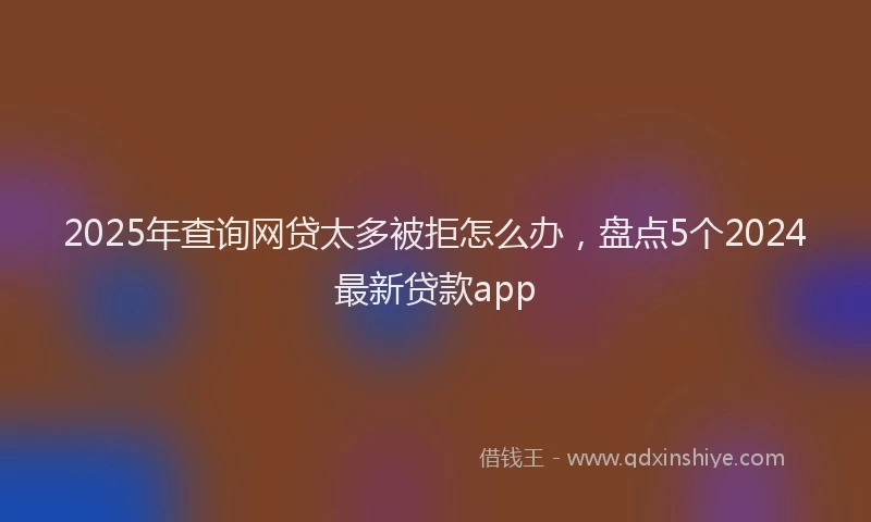 2025年查询网贷太多被拒怎么办，盘点5个2024最新贷款app