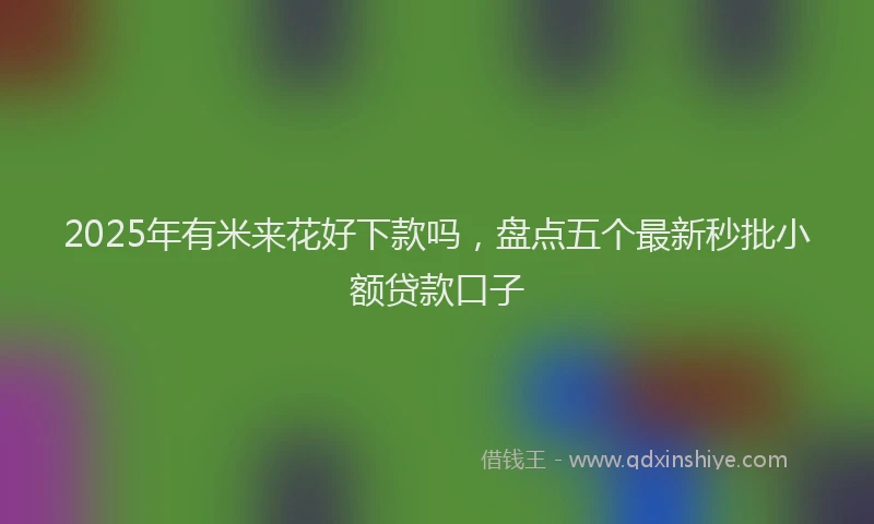 2025年有米来花好下款吗，盘点五个最新秒批小额贷款口子