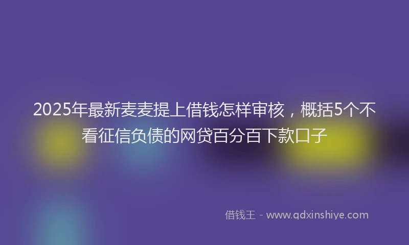 2025年最新麦麦提上借钱怎样审核，概括5个不看征信负债的网贷百分百下款口子