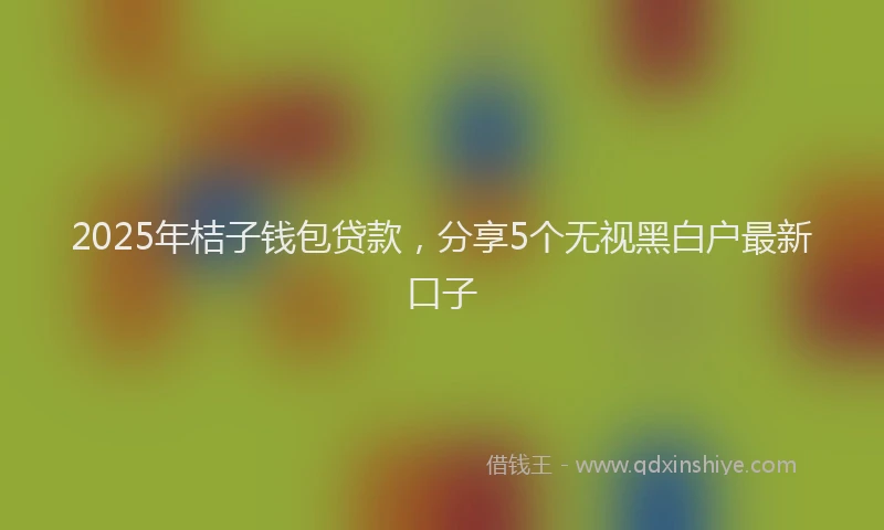 2025年桔子钱包贷款，分享5个无视黑白户最新口子