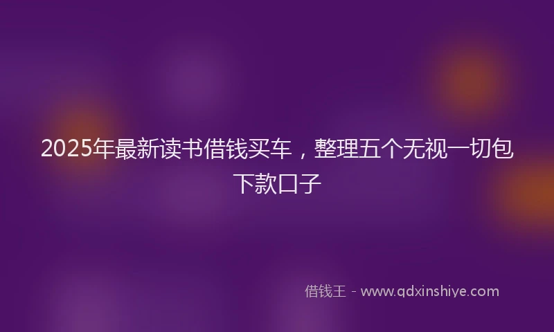 2025年最新读书借钱买车，整理五个无视一切包下款口子