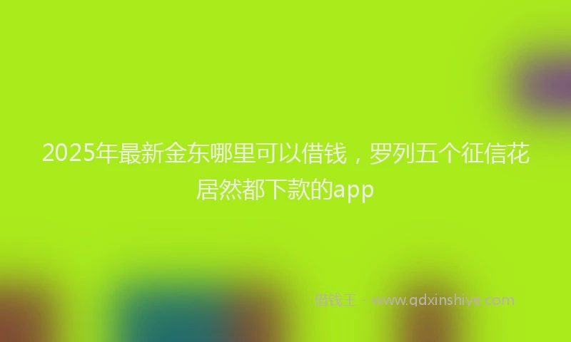 2025年最新金东哪里可以借钱，罗列五个征信花居然都下款的app