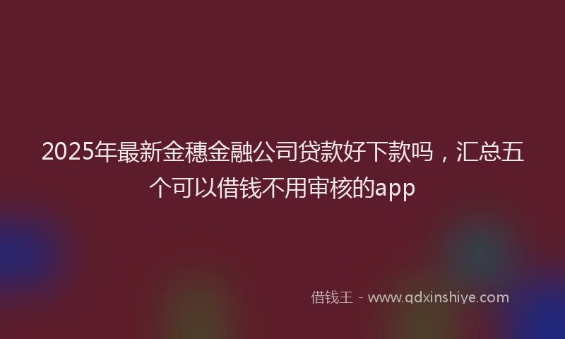 2025年最新金穗金融公司贷款好下款吗，汇总五个可以借钱不用审核的app