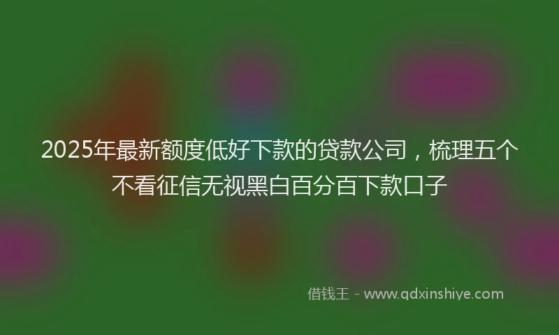 2025年最新额度低好下款的贷款公司，梳理五个不看征信无视黑白百分百下款口子