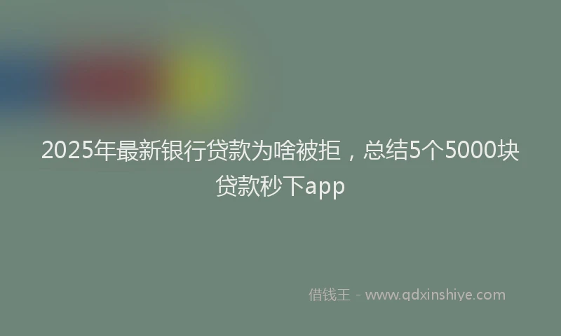 2025年最新银行贷款为啥被拒，总结5个5000块贷款秒下app