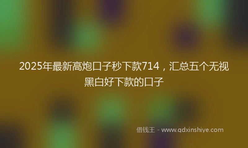2025年最新高炮口子秒下款714，汇总五个无视黑白好下款的口子