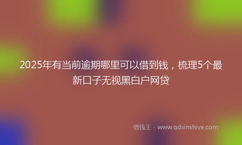 2025年有当前逾期哪里可以借到钱，梳理5个最新口子无视黑白户网贷