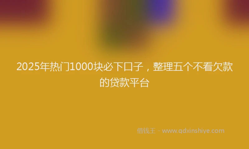 2025年热门1000块必下口子，整理五个不看欠款的贷款平台
