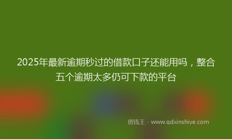 2025年最新逾期秒过的借款口子还能用吗，整合五个逾期太多仍可下款的平台