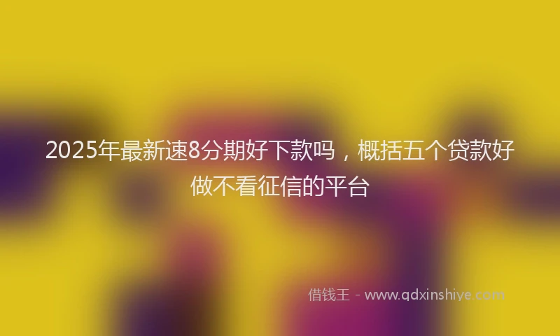 2025年最新速8分期好下款吗，概括五个贷款好做不看征信的平台