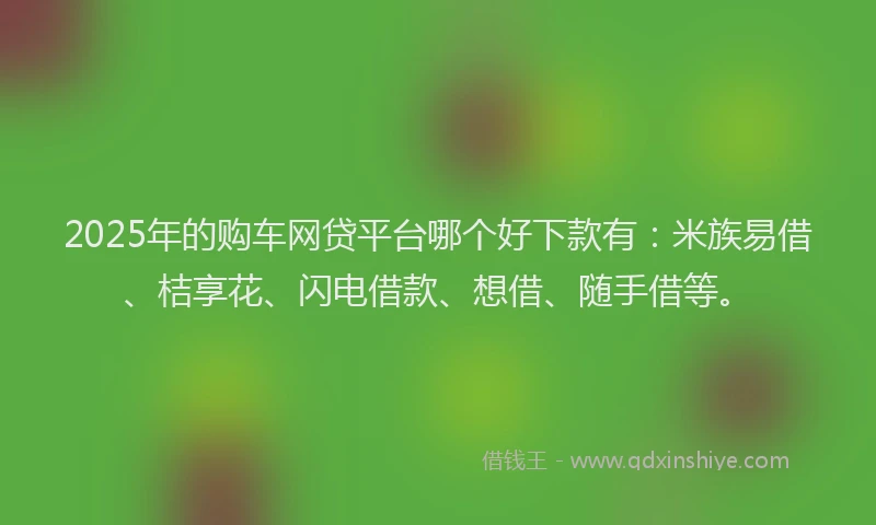 2025年的购车网贷平台哪个好下款有：米族易借、桔享花、闪电借款、想借、随手借等。