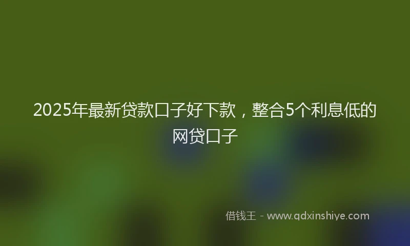 2025年最新贷款口子好下款，整合5个利息低的网贷口子