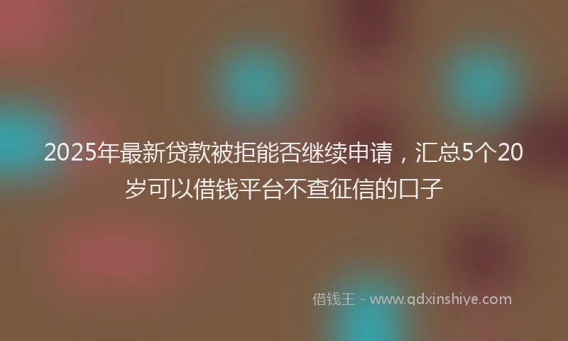 2025年最新贷款被拒能否继续申请，汇总5个20岁可以借钱平台不查征信的口子