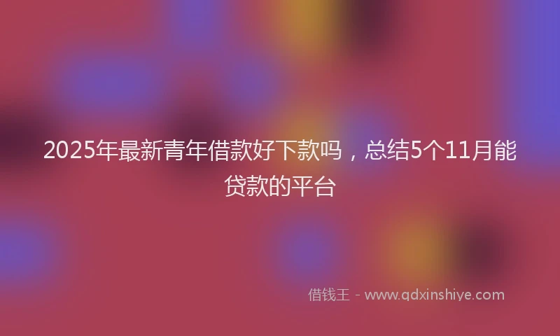 2025年最新青年借款好下款吗，总结5个11月能贷款的平台