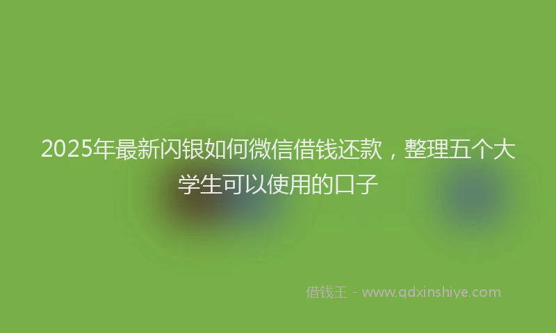 2025年最新闪银如何微信借钱还款，整理五个大学生可以使用的口子