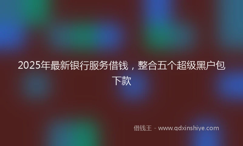 2025年最新银行服务借钱，整合五个超级黑户包下款