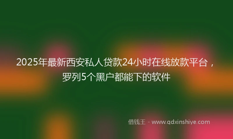 2025年最新西安私人贷款24小时在线放款平台，罗列5个黑户都能下的软件