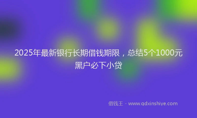 2025年最新银行长期借钱期限，总结5个1000元黑户必下小贷
