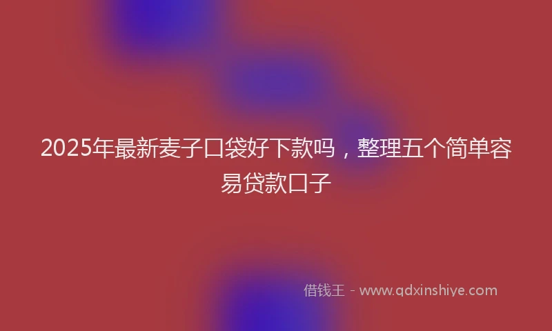 2025年最新麦子口袋好下款吗，整理五个简单容易贷款口子