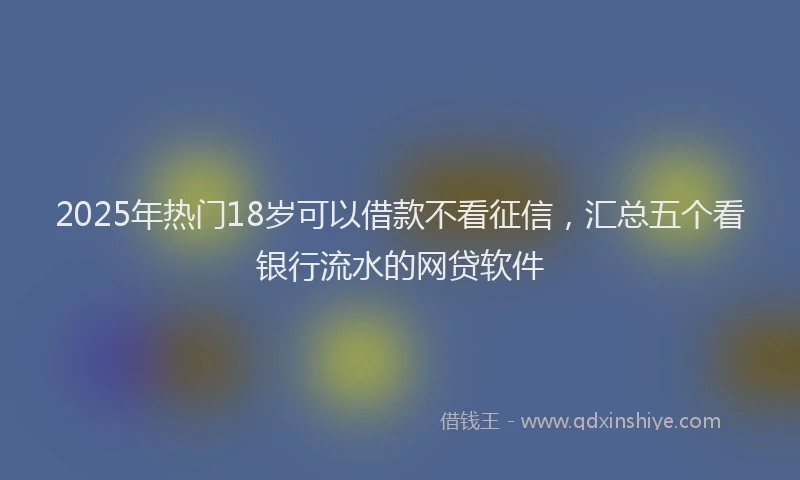 2025年热门18岁可以借款不看征信，汇总五个看银行流水的网贷软件
