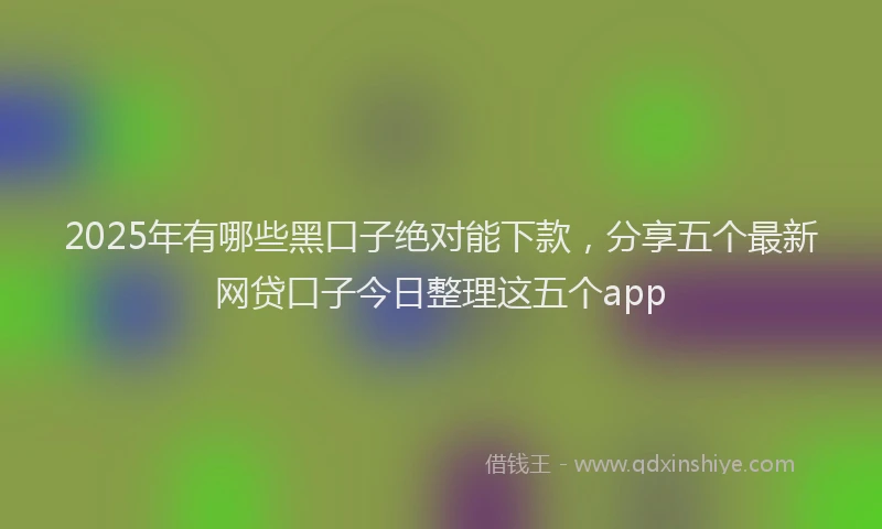 2025年有哪些黑口子绝对能下款，分享五个最新网贷口子今日整理这五个app