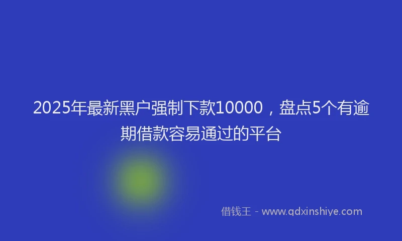 2025年最新黑户强制下款10000，盘点5个有逾期借款容易通过的平台