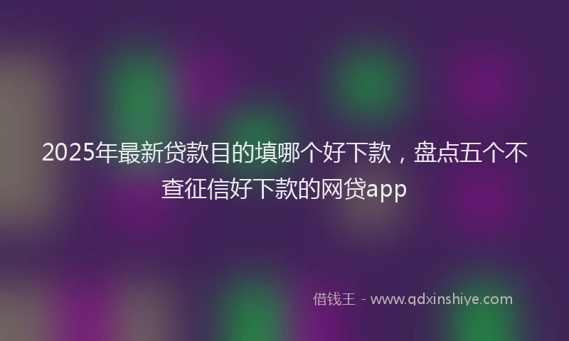2025年最新贷款目的填哪个好下款，盘点五个不查征信好下款的网贷app