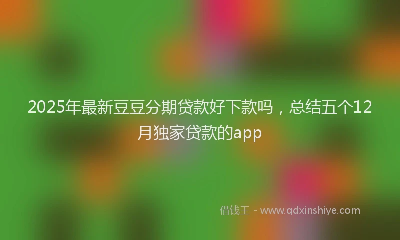 2025年最新豆豆分期贷款好下款吗，总结五个12月独家贷款的app