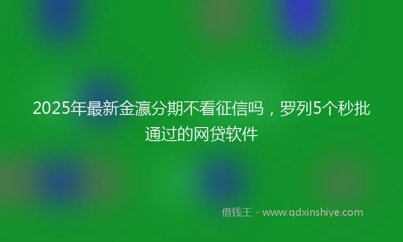 2025年最新金瀛分期不看征信吗，罗列5个秒批通过的网贷软件