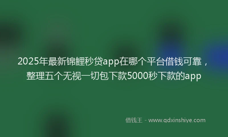 2025年最新锦鲤秒贷app在哪个平台借钱可靠，整理五个无视一切包下款5000秒下款的app