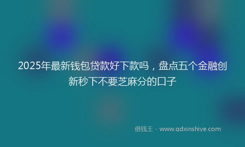 2025年最新钱包贷款好下款吗，盘点五个金融创新秒下不要芝麻分的口子