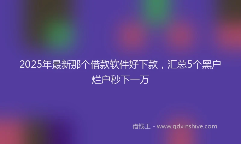 2025年最新那个借款软件好下款，汇总5个黑户烂户秒下一万