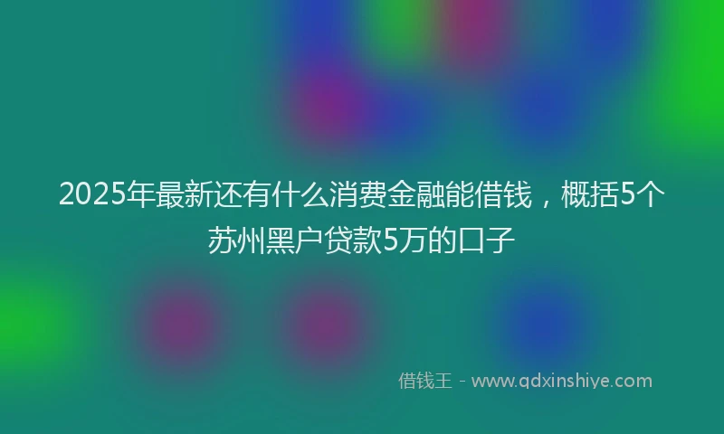 2025年最新还有什么消费金融能借钱，概括5个苏州黑户贷款5万的口子