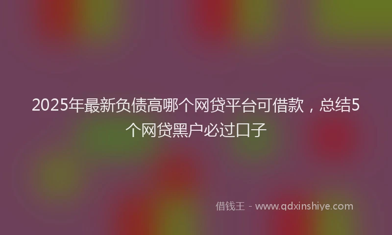 2025年最新负债高哪个网贷平台可借款，总结5个网贷黑户必过口子