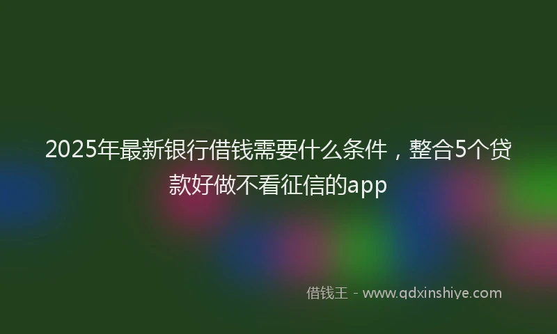 2025年最新银行借钱需要什么条件，整合5个贷款好做不看征信的app