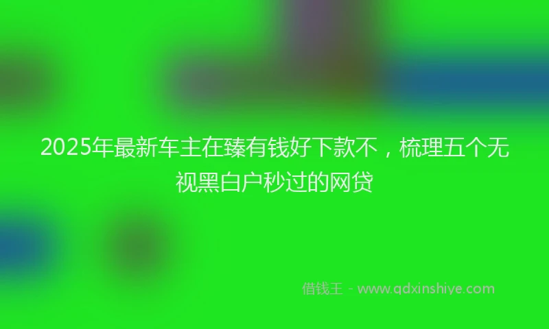 2025年最新车主在臻有钱好下款不，梳理五个无视黑白户秒过的网贷