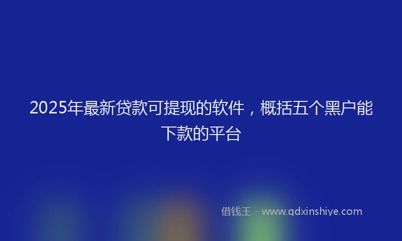 2025年最新贷款可提现的软件，概括五个黑户能下款的平台