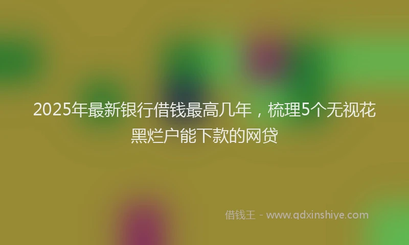 2025年最新银行借钱最高几年，梳理5个无视花黑烂户能下款的网贷