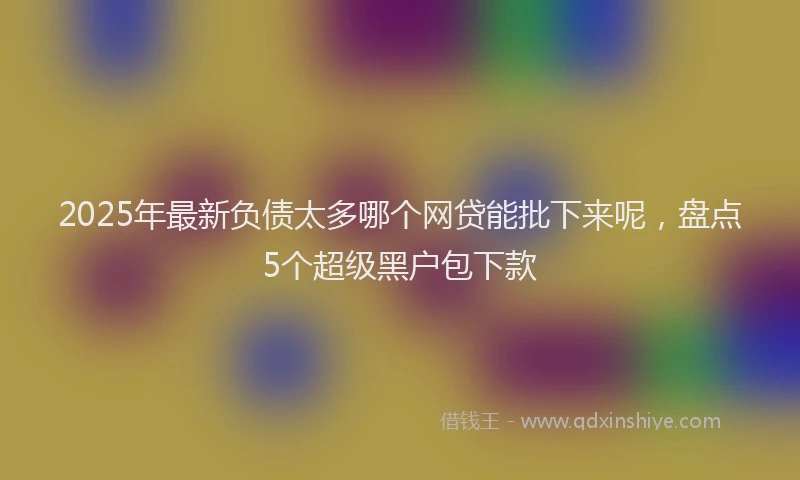 2025年最新负债太多哪个网贷能批下来呢，盘点5个超级黑户包下款